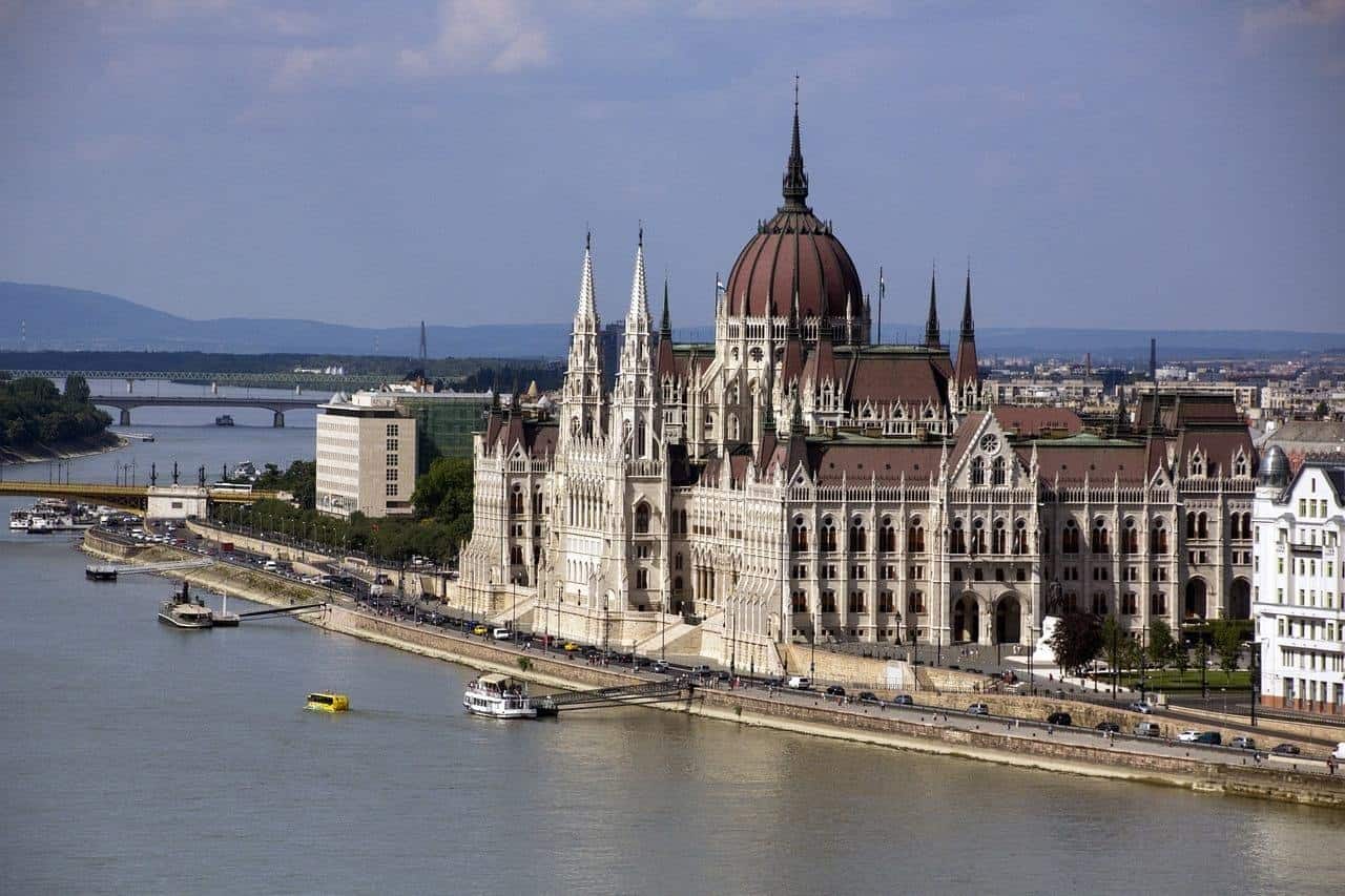 View of Budapest Parliament and the Danube River