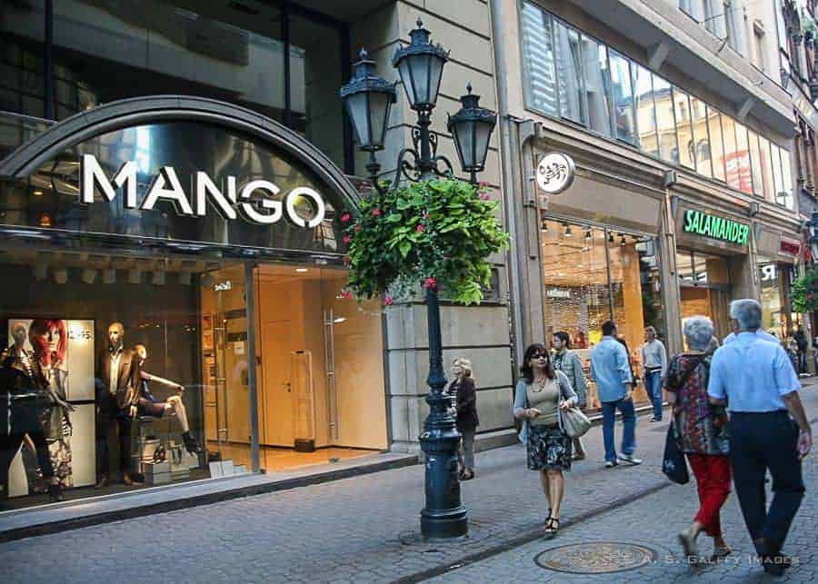 Shops on Vaci Utca in Budapest