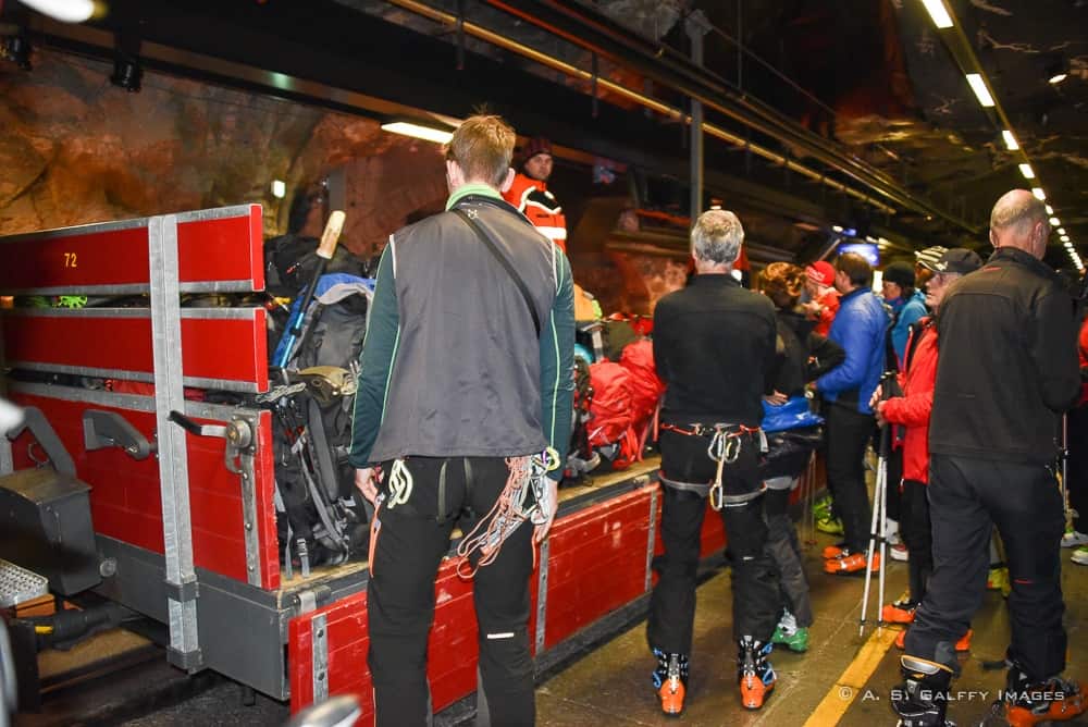 boarding the cogwheel train
