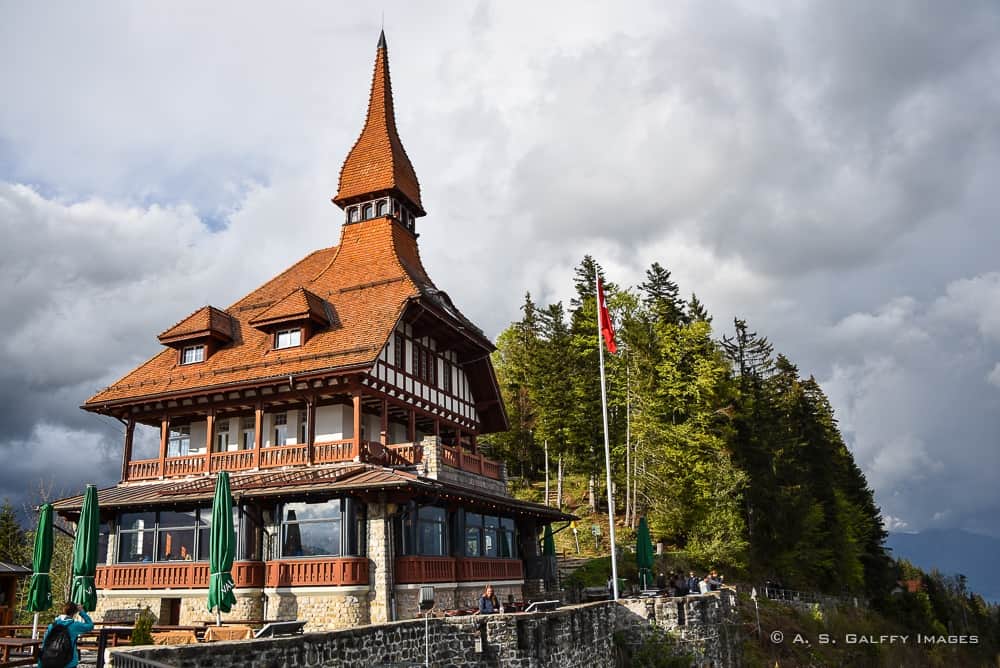 Restaurant building atop Harder Kulm in Interlaken