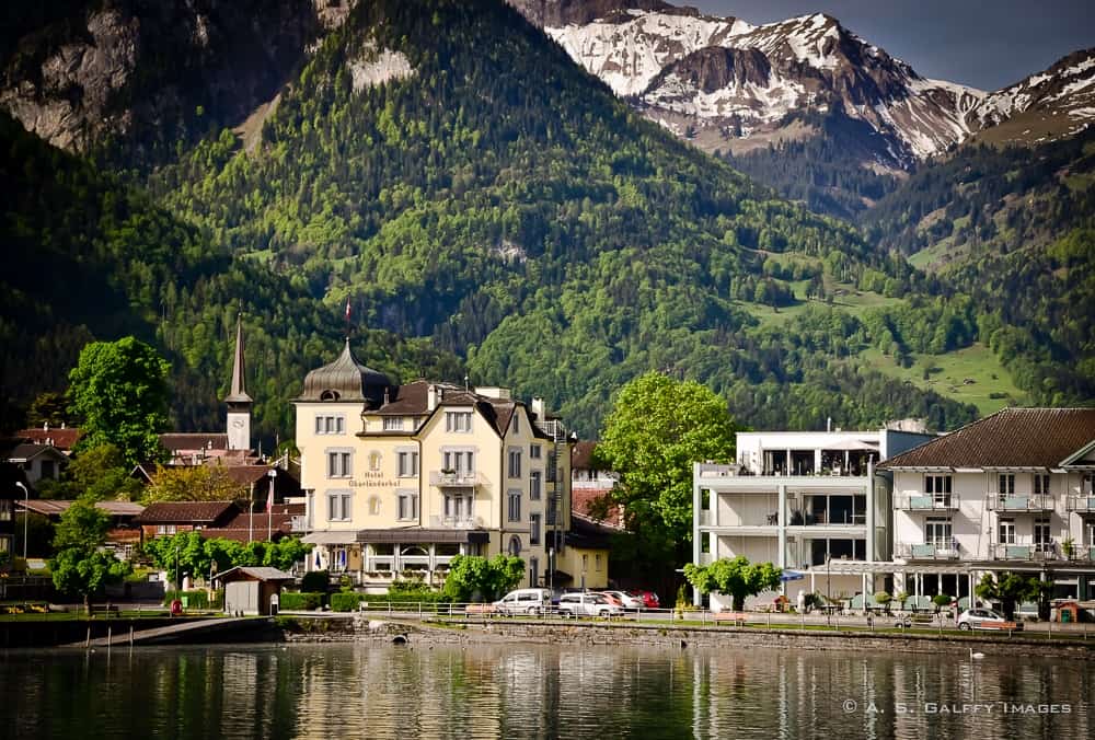 View of Interlaken from Lake Brienz