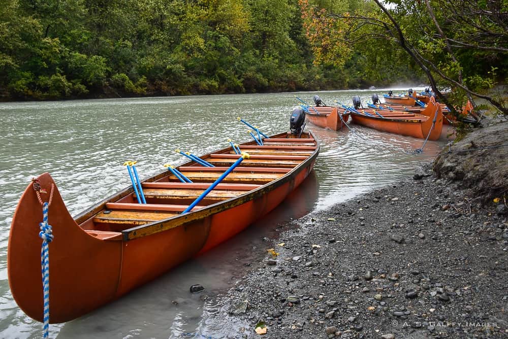 canoes on the shore