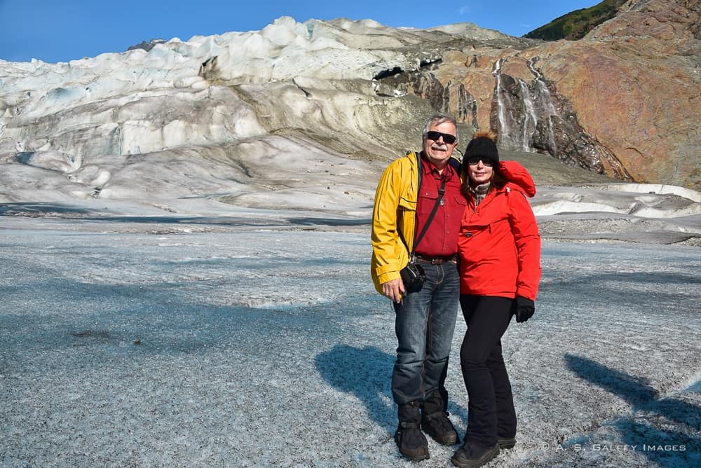 walking on Mendenhall Glacier in Juneau