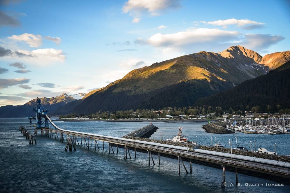 the port of Anchorage, next to the Parks Highway