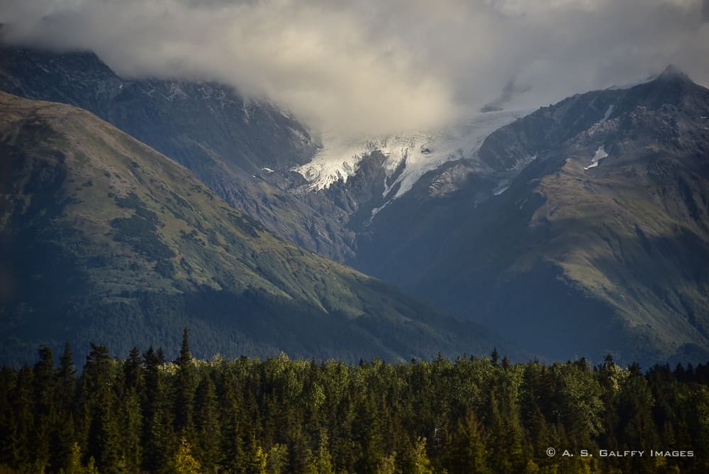 Mount Denali seen from the Parks Highway