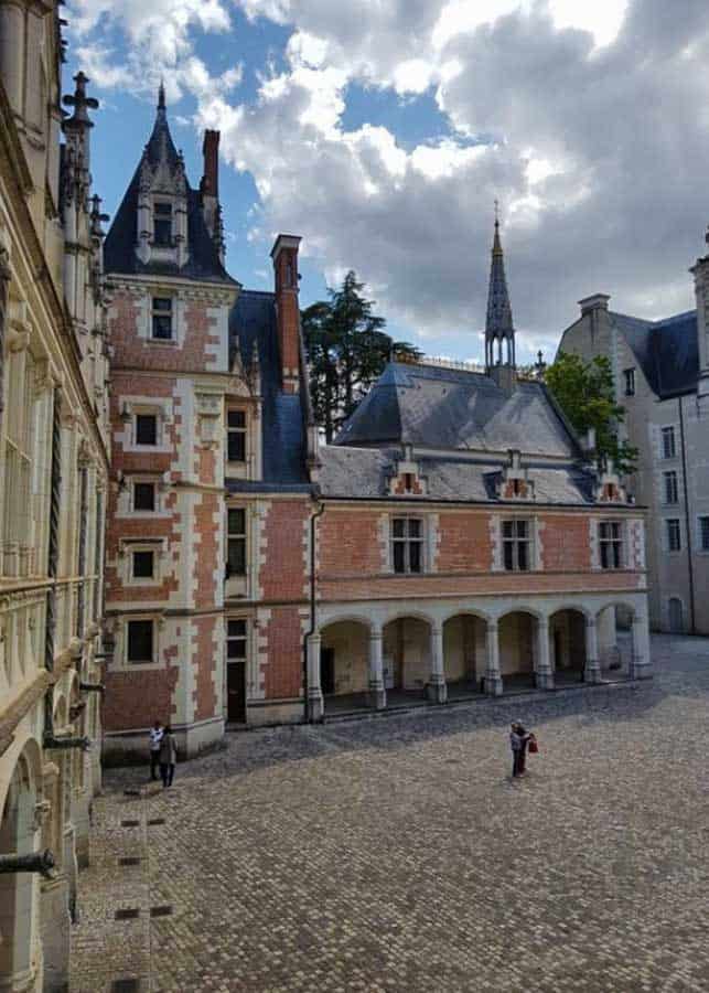 Interior courtyard of Blois Castle in the Loire Valley