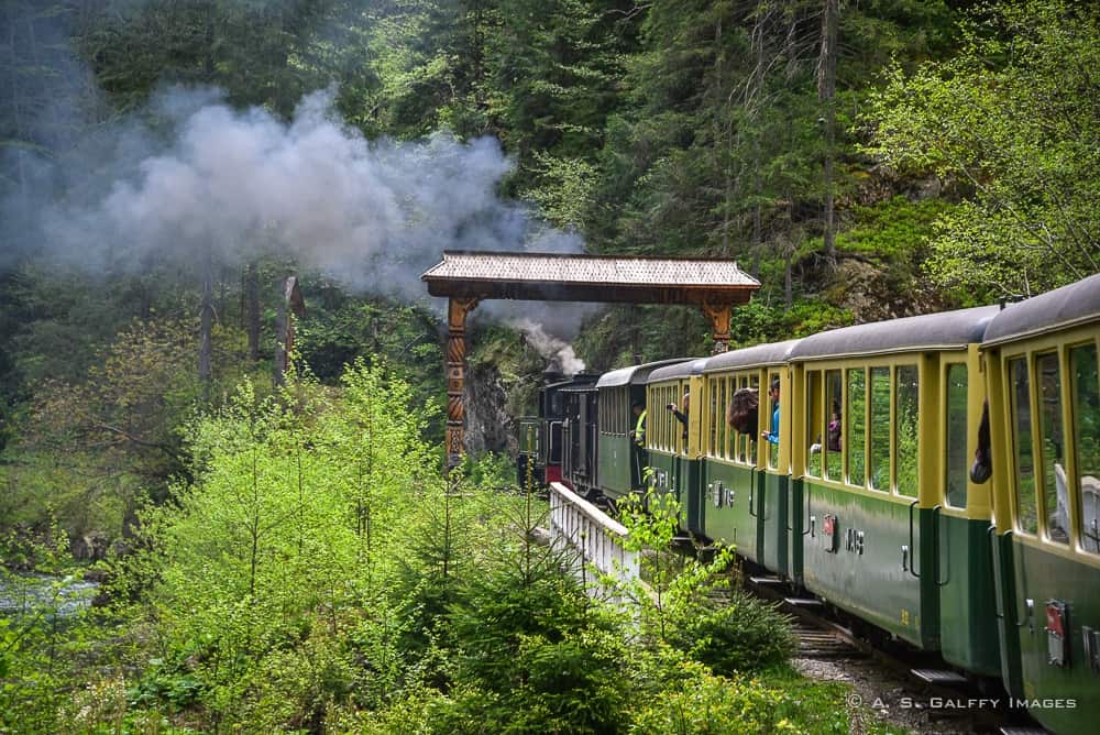 Riding the Mocanita steam train