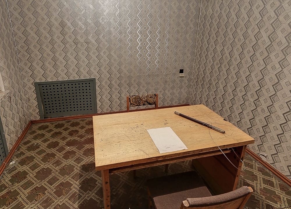 Interrogation Room at the Corner House in Riga Interrogation room at the Corner House in Riga