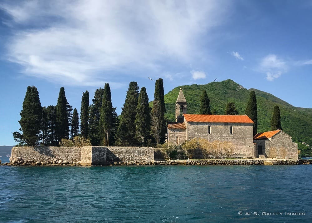 View of the Island of St.Georg, one of Montenegro tourist attractions View of the Island of St.Georg, one of Montenegro tourist attractions