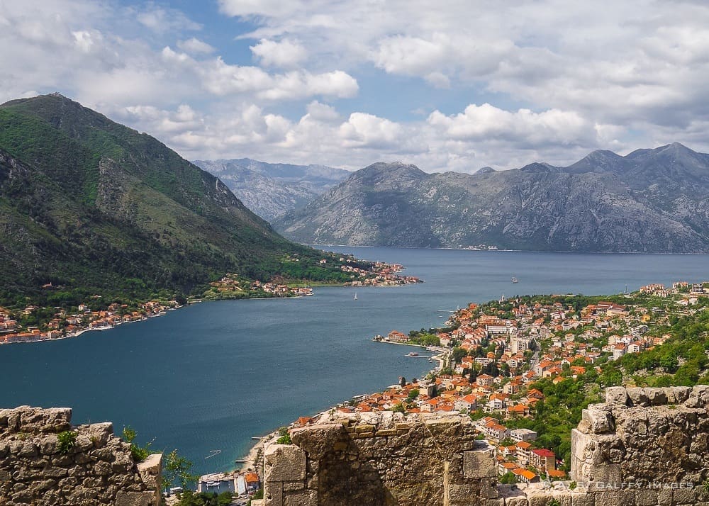 View of the Bay of Kotor on the Montenegro coast View of the Bay of Kotor on the Montenegro coast