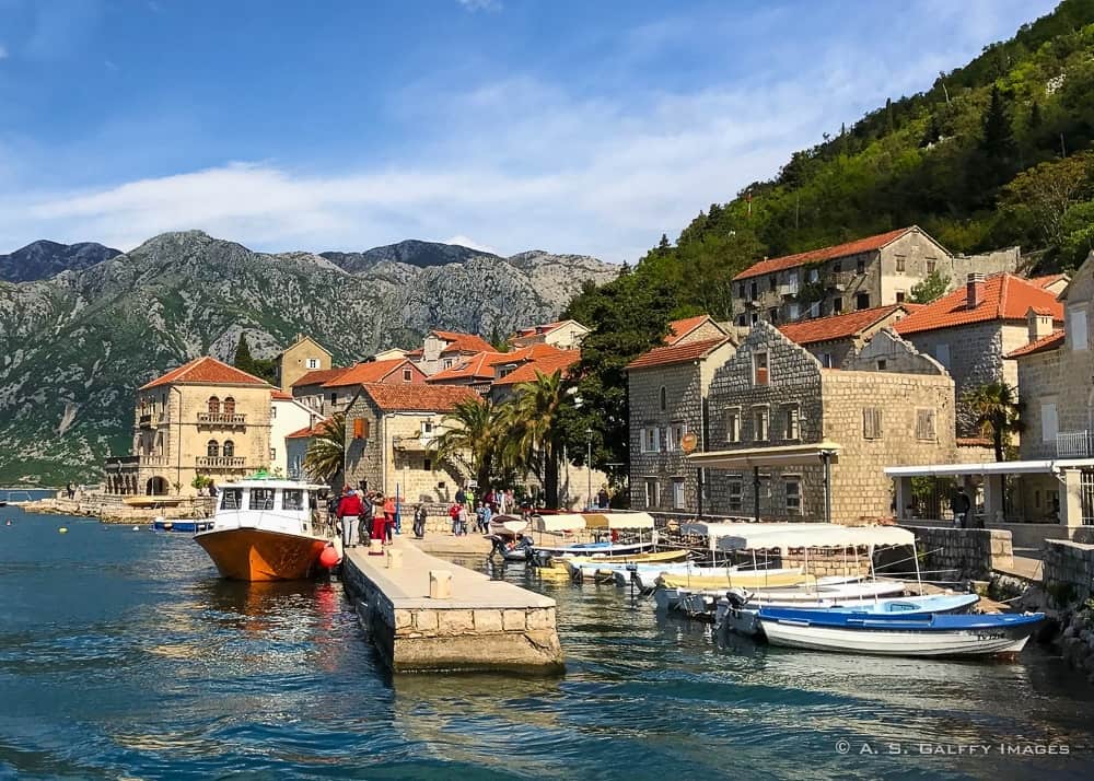 View of Perast, a coastal town on the Montenegro coast View of Perast, a coastal town on the Montenegro coast
