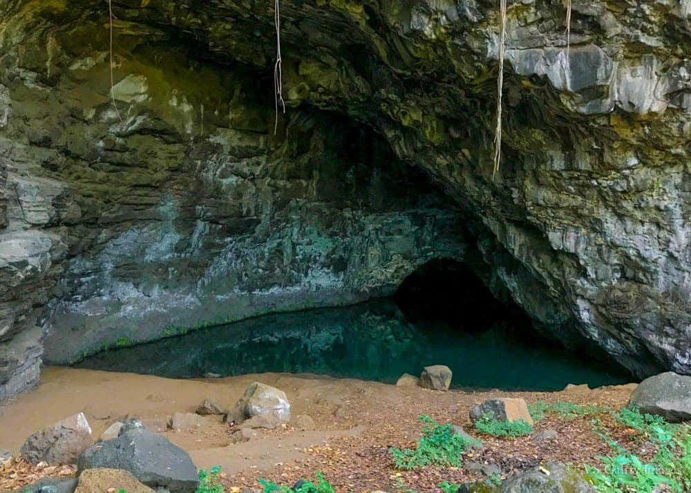 The cave near Ha'ena Beach in Kauai The cave near Ha'ena Beach in Kauai
