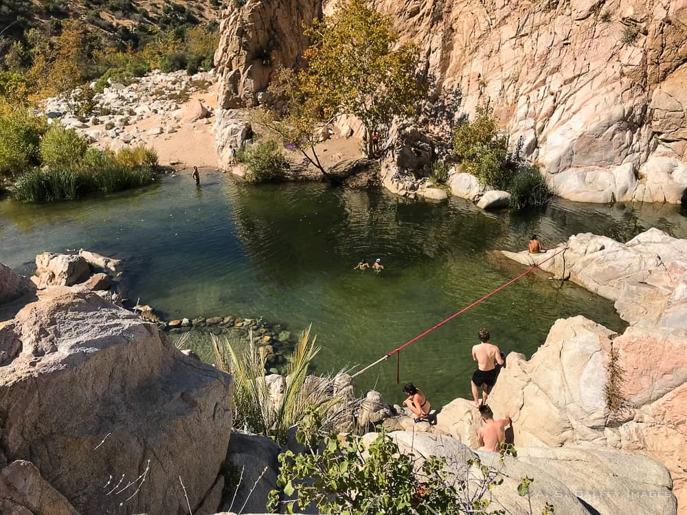 View of people swimming at the Deep Creek Hot Springs View of people swimming at the Deep Creek Hot Springs