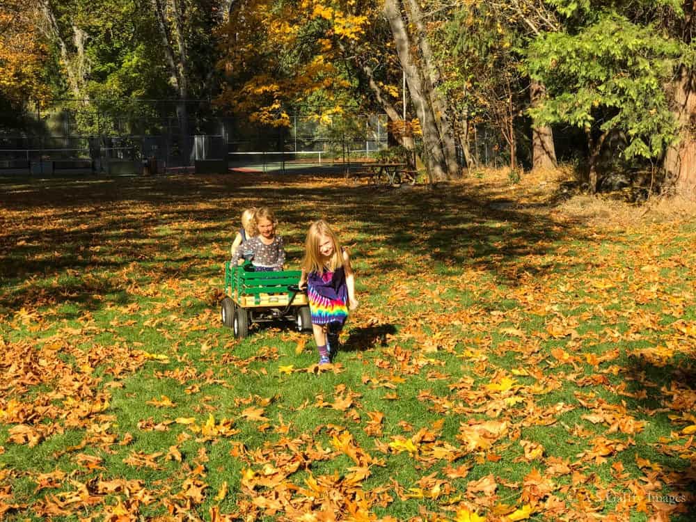 Little girls playing in Lithia Park Little girls playing in Lithia Park