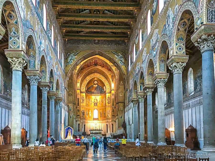 The interior of Monreale Cathedral - top towns in Sicily
