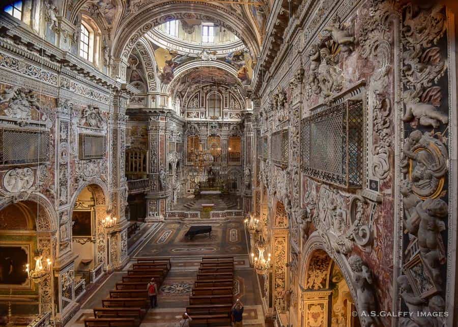 Inside the Santa Caterina Church in Palermo