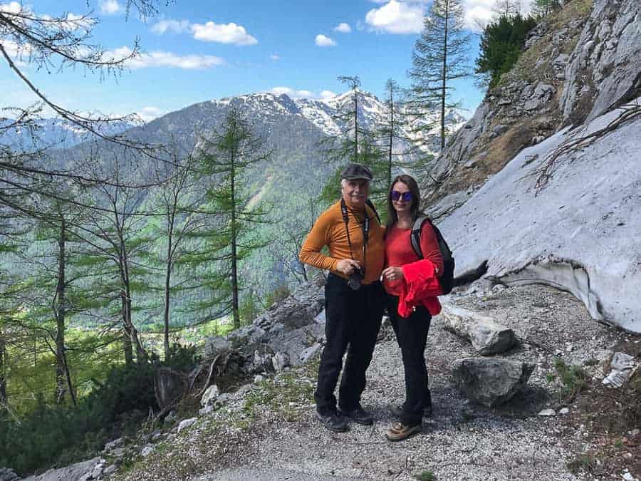 Climbing up the road to Dachstein Ice Cave