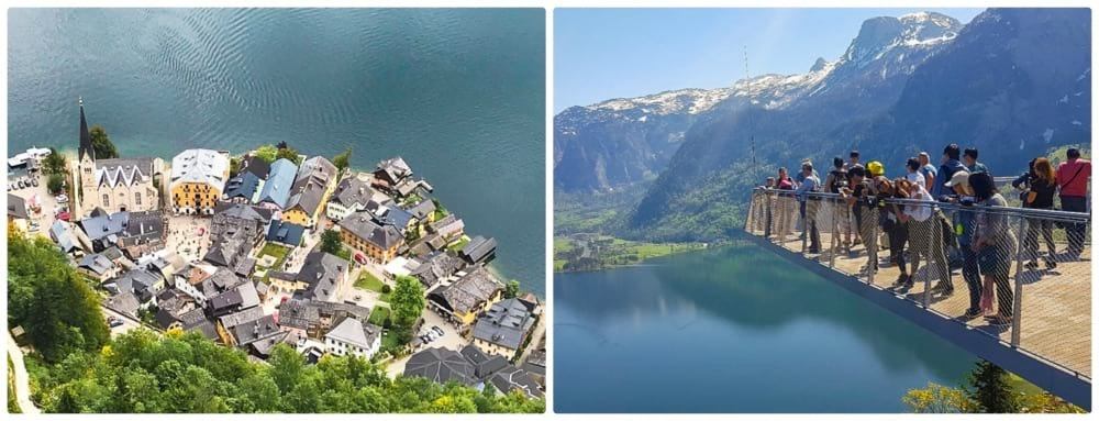 Hallstatt Skywalk and view of the lake