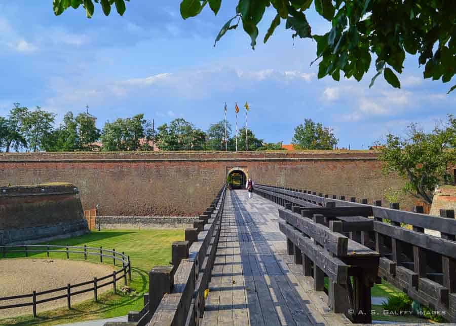 The old walls of Alba Iulia fortress in Romania