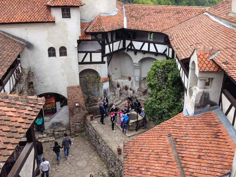 interior courtyard at Bran Castle