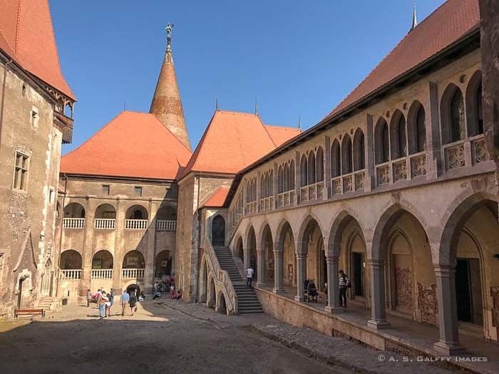 Interior courtyard at Hunedoara Castle