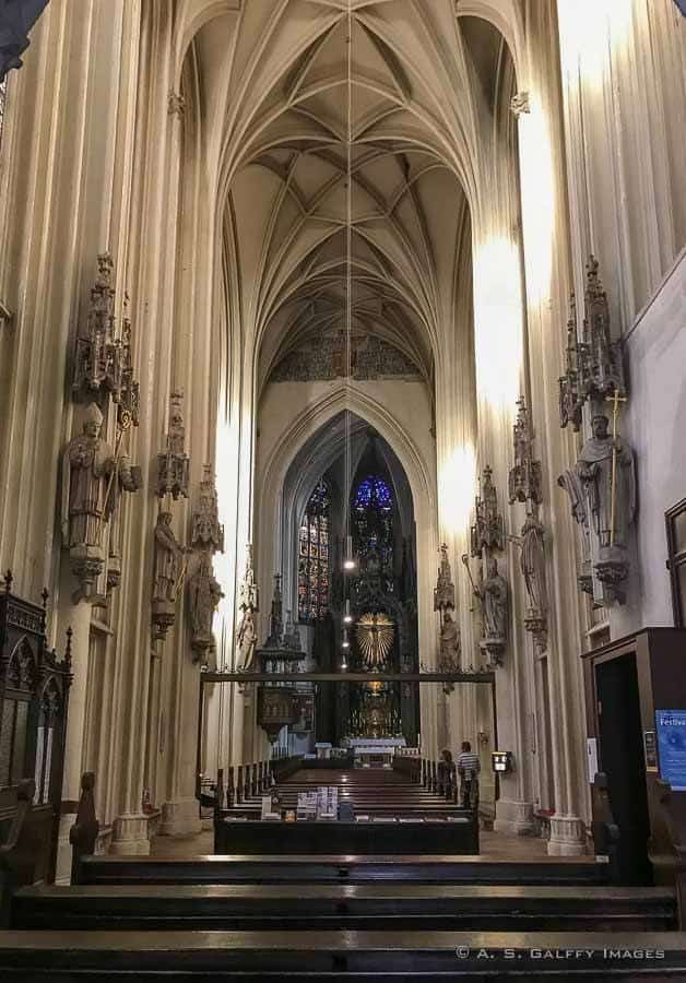 Interior view of Maria am Gestade church in Vienna