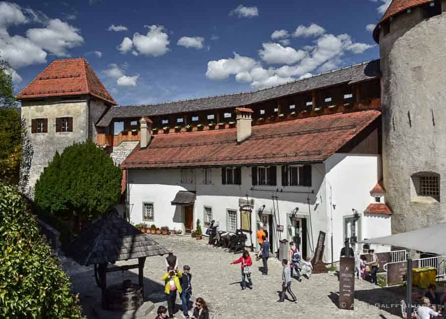 View of Bled Castle courtyard