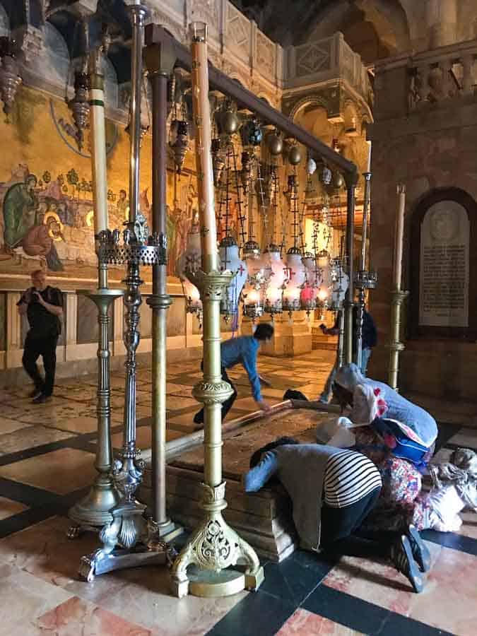 Stone of the Anointing at the Church of the Holy Sepulchre