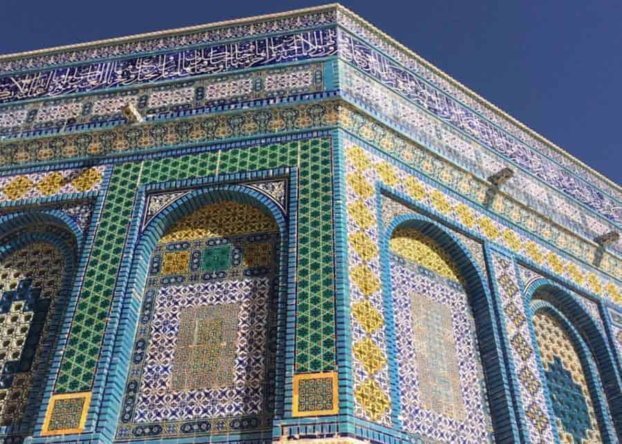 Mosaic embellishments on the Dome of the Rock