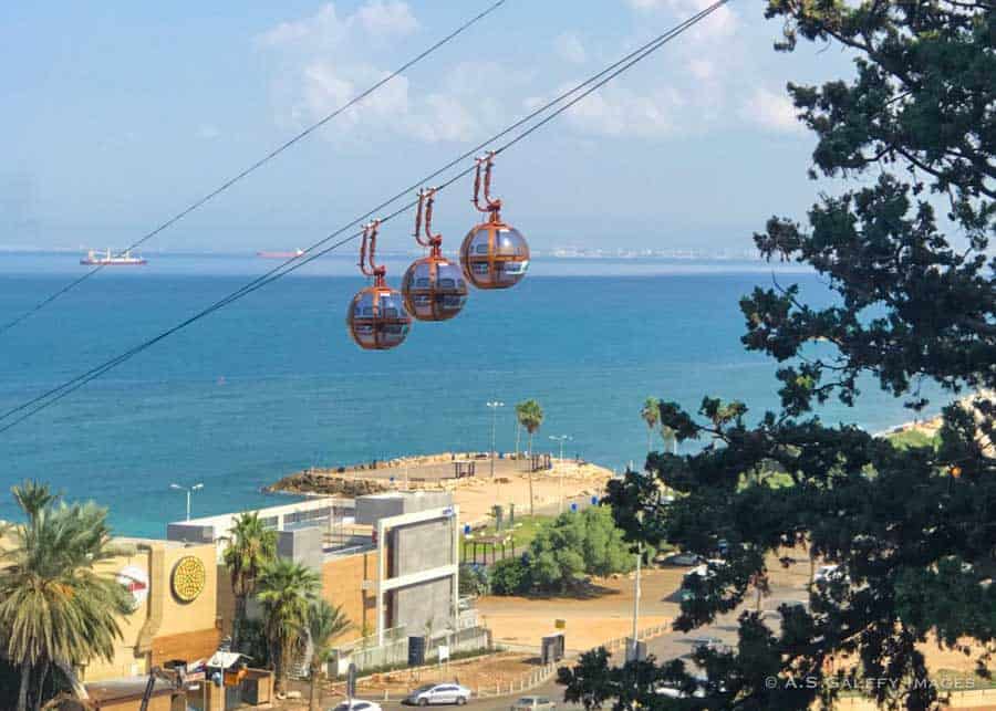 Cable car to the beaches in Haifa