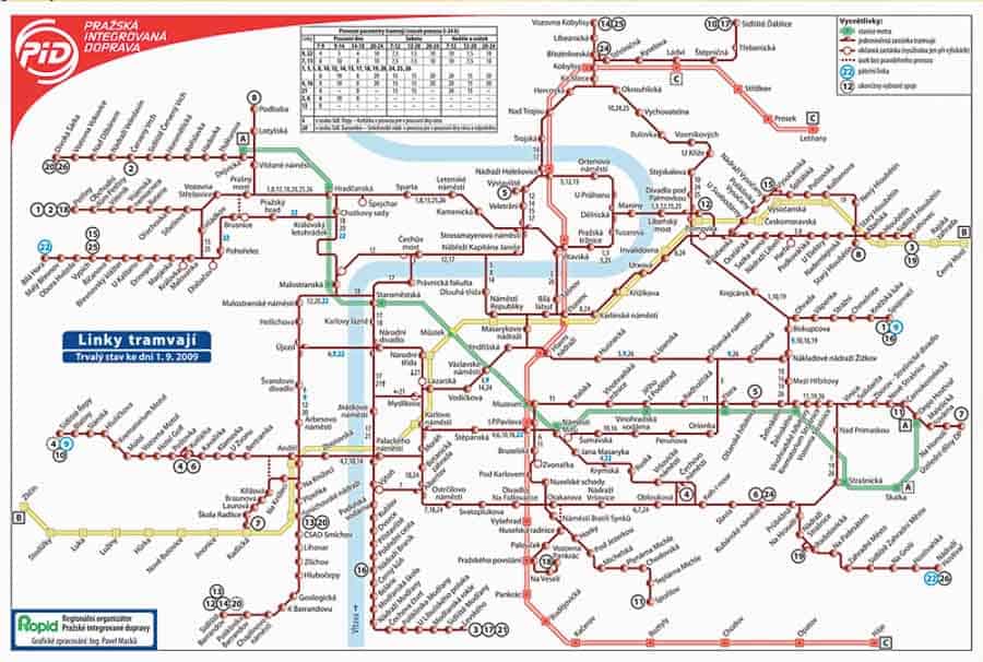 metro map for spending 3 day in Prague