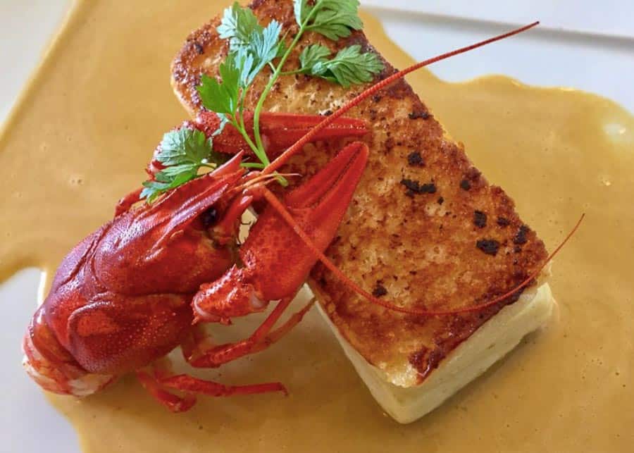 Food at a restaurant in Azay Le Rideau