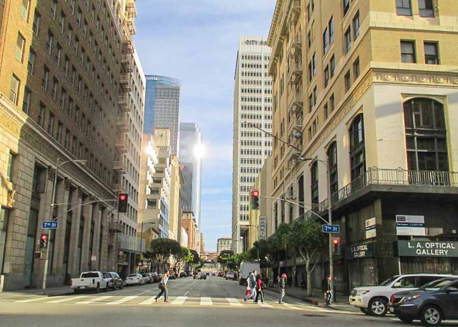 Taking a walking tour in Downtown Los Angeles